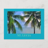 Regenbogen zwischen Palmen und Bäumen /St. Lucia Postkarte (Vorderseite)