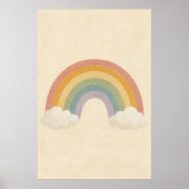 Regenbogen zwischen Wolken Gouache Boho Kunstposte Poster (Vorne)