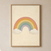 Regenbogen zwischen Wolken Gouache Boho Kunstposte Poster