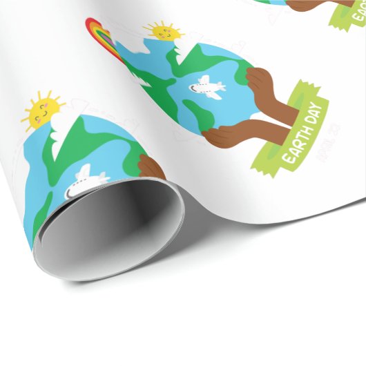 Regenbogenafrikanischer Erdtag Geschenkpapier (Rolleneckpunkt)