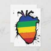Regenbogenanatomisches Herz Einladung (Vorne/Hinten)