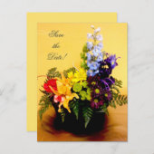 Regenbogenanordnung Save the Date Ankündigungspostkarte (Vorne/Hinten)