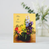 Regenbogenanordnung Save the Date Ankündigungspostkarte (Stehend Vorderseite)