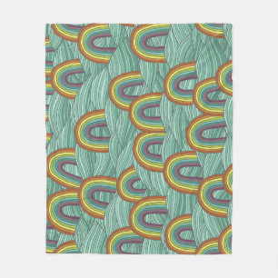 Regenbogenart: HandGezeichnet Vintage Zusammensetz Fleecedecke