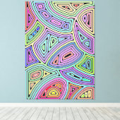 Regenbogenasymmetrische abstrakte Formen 2 Leinwanddruck (Insitu (Holzboden))