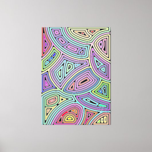 Regenbogenasymmetrische abstrakte Formen 2 Leinwanddruck (Vorderseite)