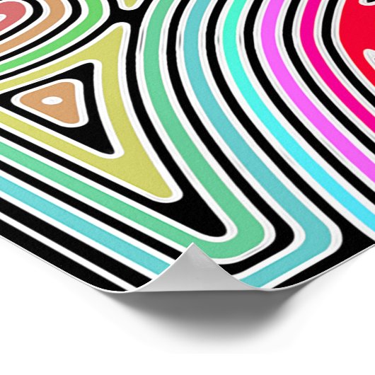 Regenbogenasymmetrische abstrakte Formen 2 Poster (Ecke)