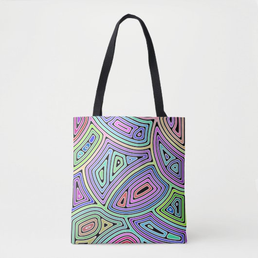 Regenbogenasymmetrische abstrakte Formen 2 Tasche (Vorderseite)