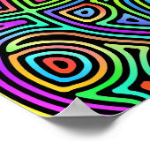 Regenbogenasymmetrische abstrakte Formen Poster (Ecke)
