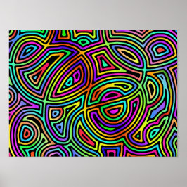 Regenbogenasymmetrische abstrakte Formen Poster