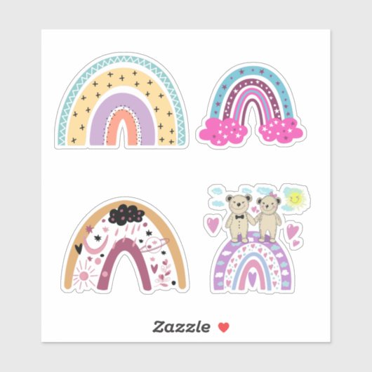 Regenbogenaufkleber Aufkleber (Blatt)