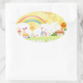 Regenbogenaufkleber Ovaler Aufkleber (Tasche)