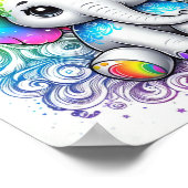Regenbogenbaby-Elefant kleines Poster (Ecke)