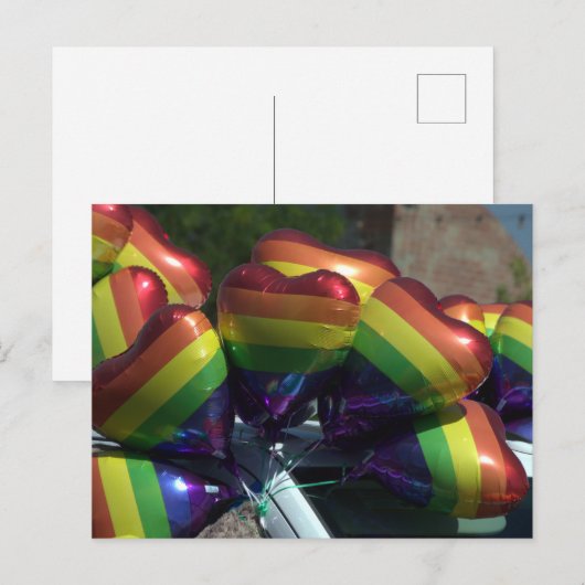 Regenbogenballons Postkarte (Vorne/Hinten)