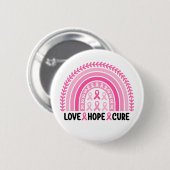 Regenbogenband Brustkrebsbewusstsein Button (Vorne & Hinten)