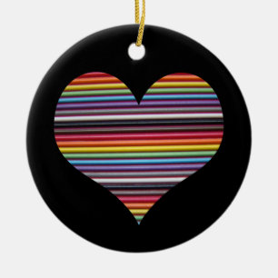 Regenbogenband-Kabel-Herz-Kreisschmuck Keramikornament