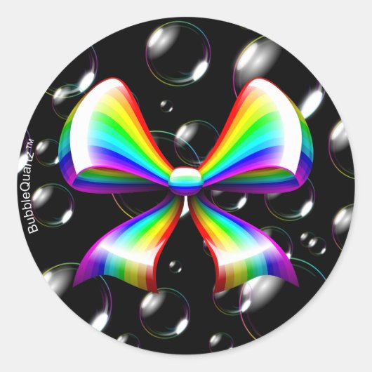 Regenbogenbänder Runder Aufkleber (Vorderseite)