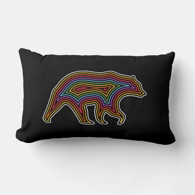 Regenbogenbär Lendenkissen (Vorderseite)