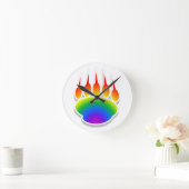 Regenbogenbär Runde Wanduhr (Zuhause)