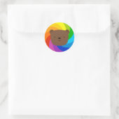Regenbogenbär Runder Aufkleber (Tasche)