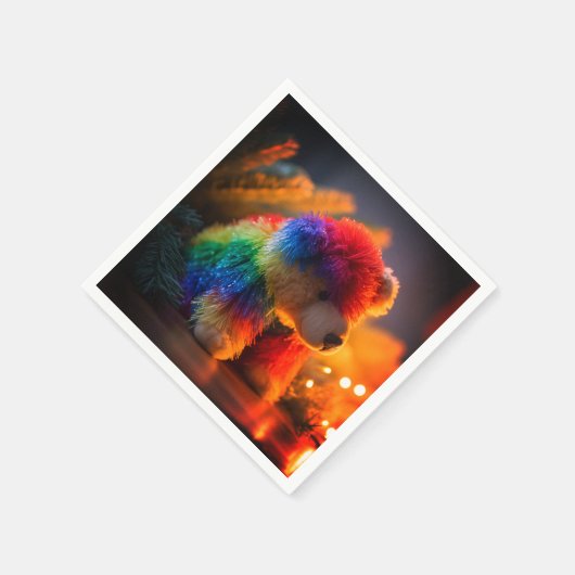 Regenbogenbär Serviette (Ecke)