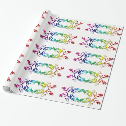 Regenbogenbarockelement Geschenkpapier (Ungerollt)