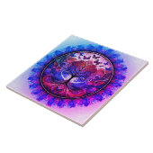 Regenbogenbaum des Lebens Antike Rustikale Fliese (Seite)