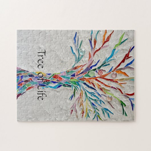 Regenbogenbaum des Lebens Mosaik Puzzle (Horizontal)
