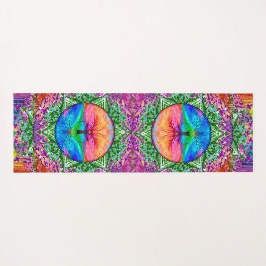Regenbogenbaum des Lebens Yoga Mat Yogamatte (Rückseite (Horizontal))