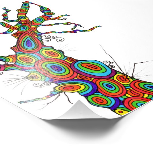 Regenbogenbaum - farbenfroher Fotodruck (Ecke)