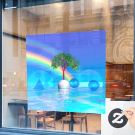 Regenbogenbaum Fensteraufkleber