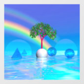 Regenbogenbaum Fensteraufkleber (Blatt)