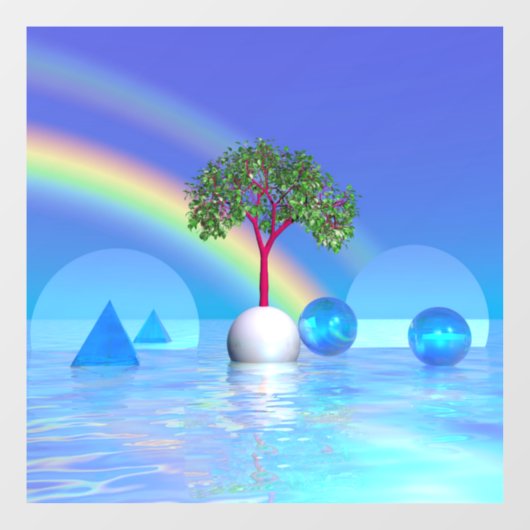 Regenbogenbaum Fensteraufkleber (Blatt)
