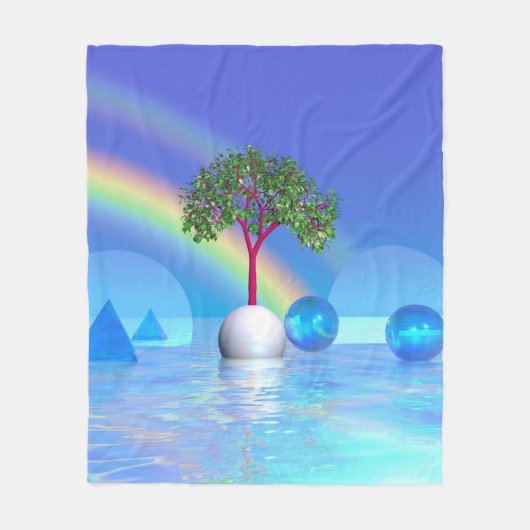 Regenbogenbaum Fleecedecke (Vorderseite)