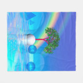 Regenbogenbaum Fleecedecke (Vorderseite (Horizontal))