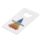 Regenbogenbaum Geldbeutel Flaschenöffner (Rückseite Schrägansicht)