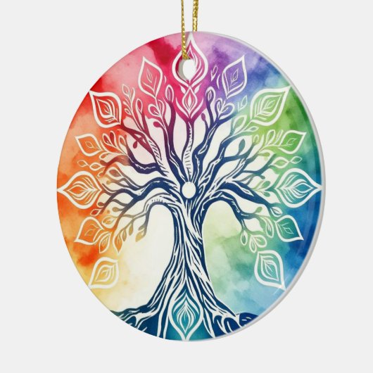 Regenbogenbaum Keramik Ornament (Links)