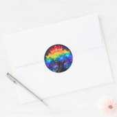 Regenbogenbaum-Licht-Rundaufkleber Runder Aufkleber (Umschlag)