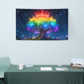 Regenbogenbaum-Lichtbanner Banner (Messeveranstaltung)