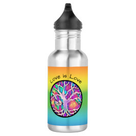 Regenbogenbaum "Liebe ist Liebe" Wasserflasche