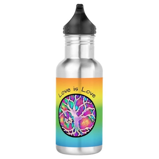 Regenbogenbaum "Liebe ist Liebe" Wasserflasche (Rechts)