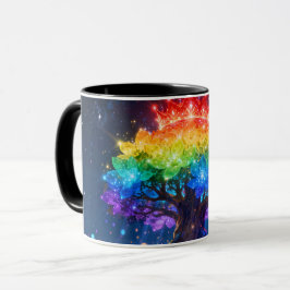 Regenbogenbaum-Tasse | Bunter Fantasy-Baum Keramik Tasse