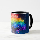 Regenbogenbaum-Tasse | Bunter Fantasy-Baum Keramik Tasse (VorderseiteRechts)