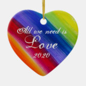 Regenbogenbaum und Streifen Keramik Ornament (Vorne)