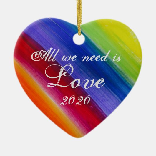 Regenbogenbaum und Streifen Keramik Ornament (Vorne)