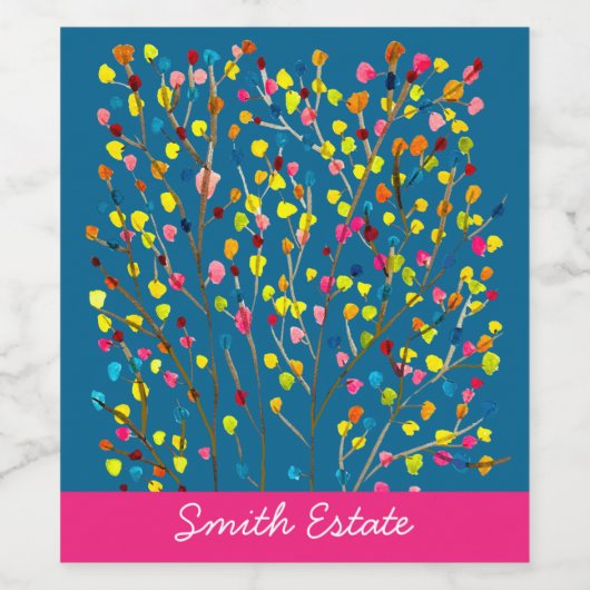 Regenbogenbaum Weinetikett (Einzelnes Label)