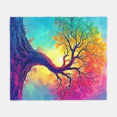 Regenbogenbaum: Wurzeln unendlicher Hoffnung Kunst Fleecedecke (Vorderseite (Horizontal))