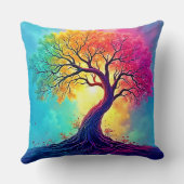 Regenbogenbaum: Wurzeln unendlicher Hoffnung Kunst Kissen (Rückseite)