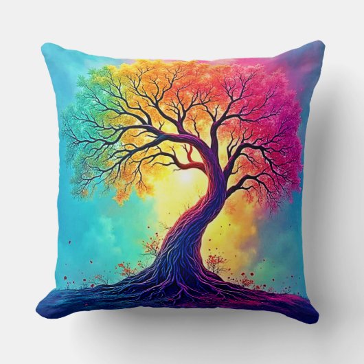 Regenbogenbaum: Wurzeln unendlicher Hoffnung Kunst Kissen (Vorderseite)