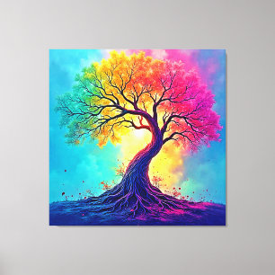 Regenbogenbaum: Wurzeln unendlicher Hoffnung Kunst Leinwanddruck